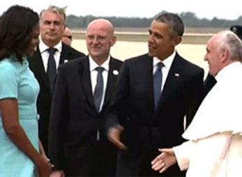 Willkommen der Obamas für Papst Franziskus / screenshot ctv Willkommen der Obamas für Papst Franziskus